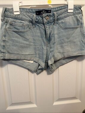 Hollister Light Wash Cuffed Denim Shorts